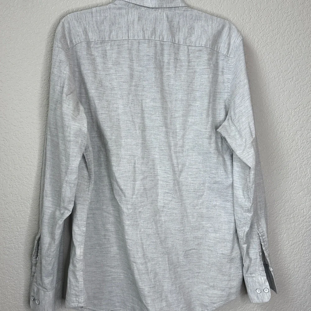 Mens Banana Republic Casual Button-Down Shirt Light Gray size Large